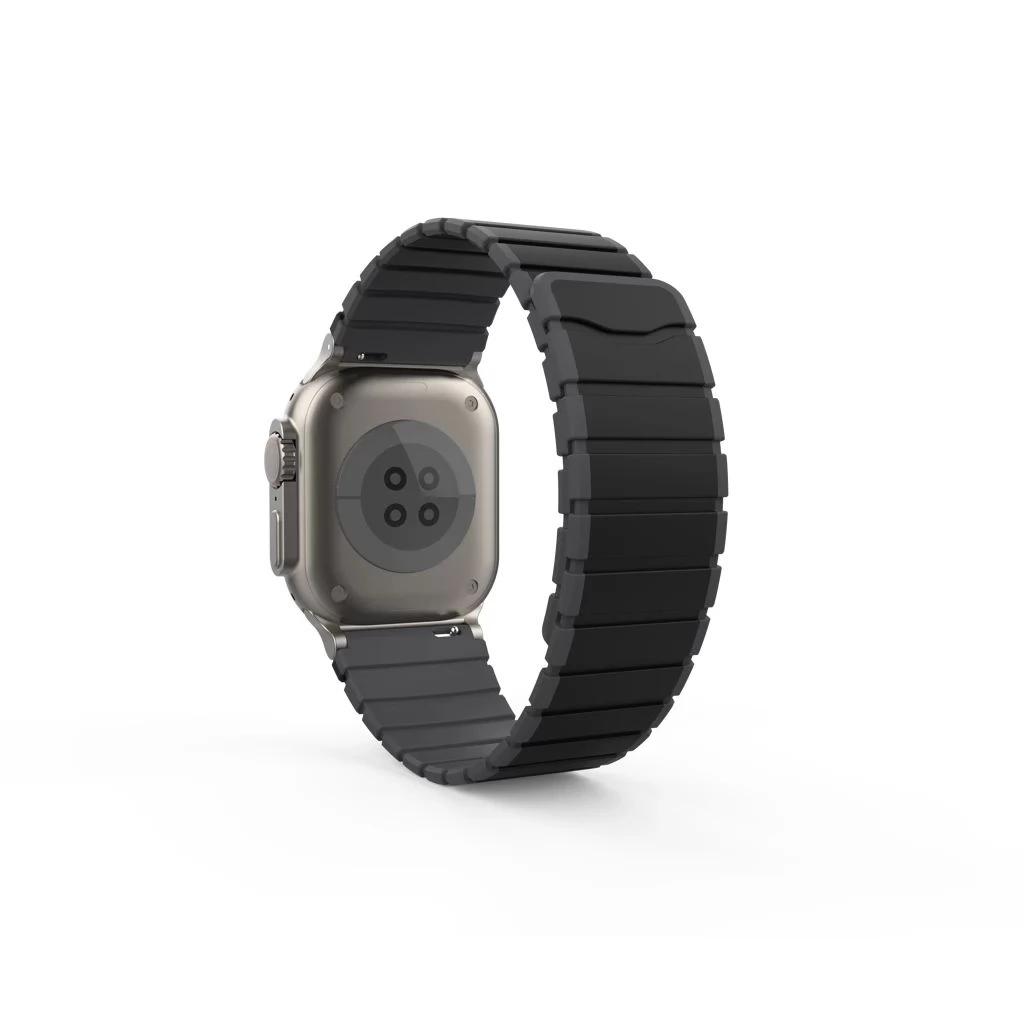 Black-Charcoal Rim Snap On Universal WatchBand for Apple Watch